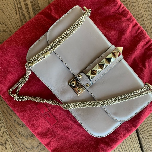 Valentino Medium Glam Lock Chain Shoulder Bag